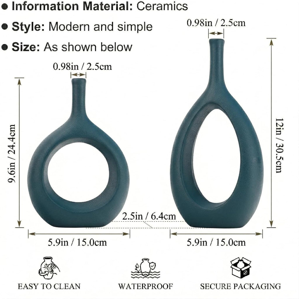 Boho Black Decorative Vase — Set of 2 - View 2