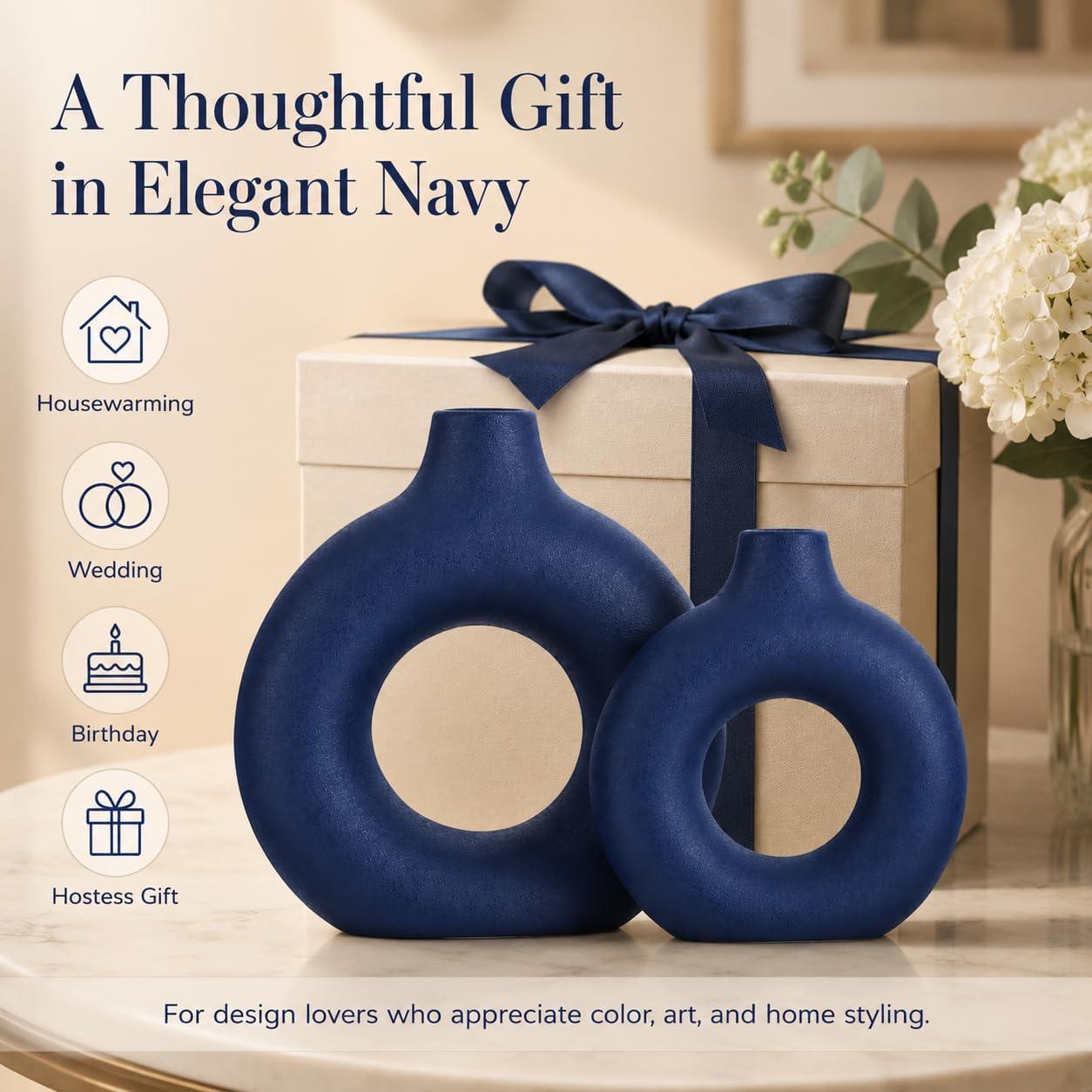 Modern Blue Vase Set — Set of 2 - View 4