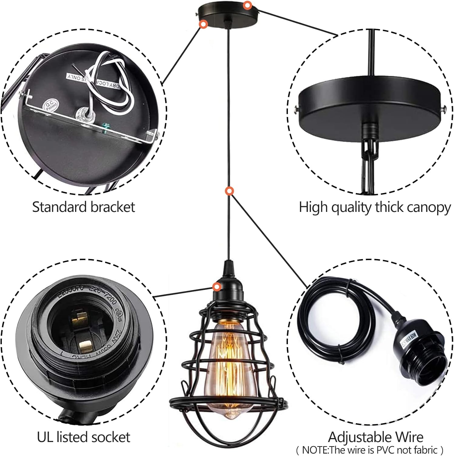 Adjustable Metal Pendant Light - View 3