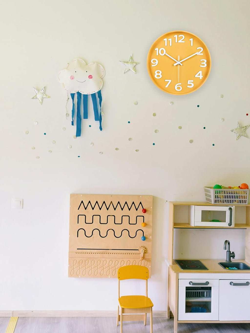 Modern Black Wall Clock — 12" - View 4