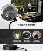 Dimmable Mid-Century Glass Table Lamp - View 3