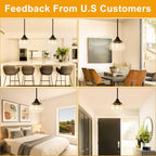 Modern Black Pendant Light — 8.5" - View 3