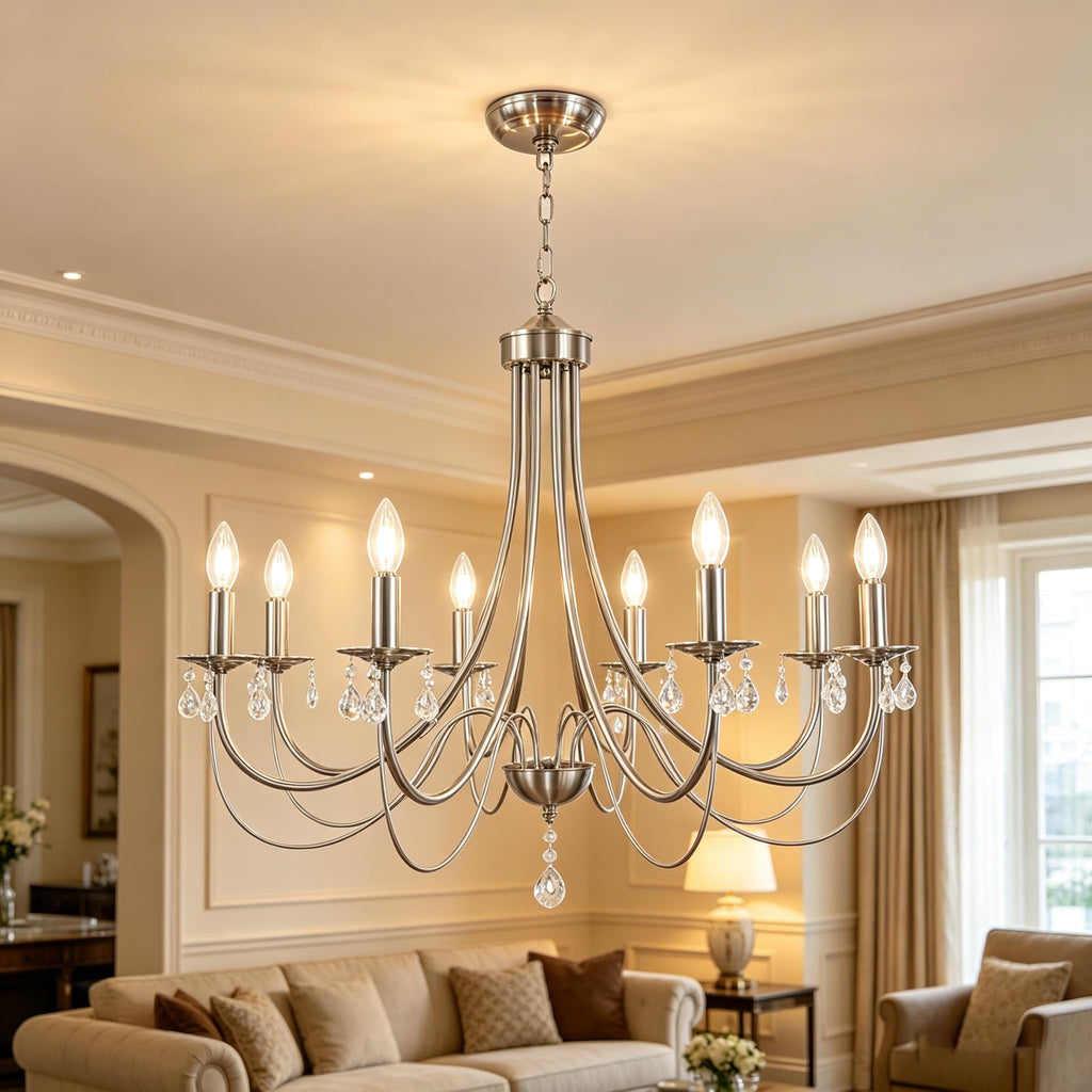 Farmhouse Black Chandelier — 8-Light