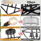 Modern Black Chandelier — 6-Light - View 3
