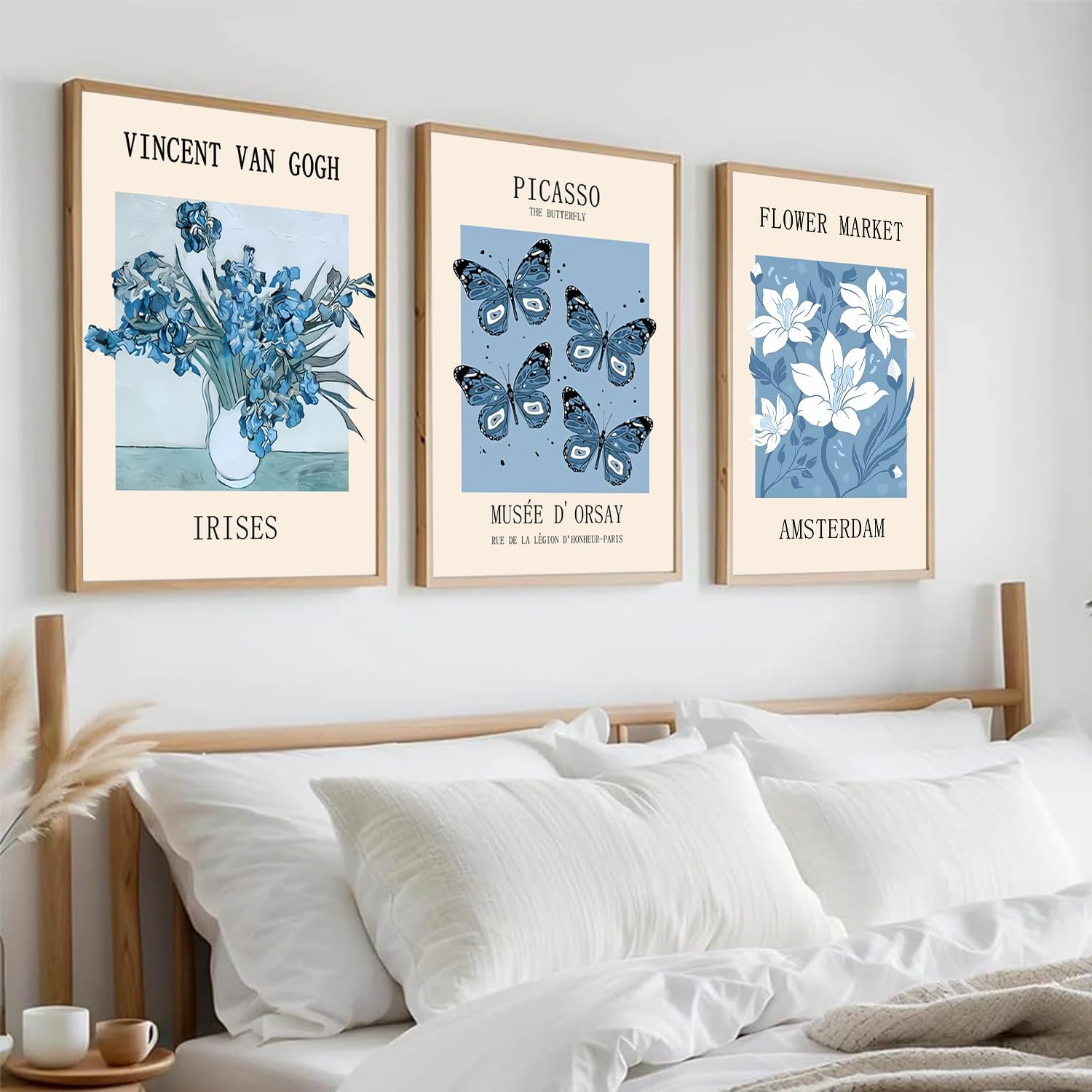 Framed Blue Wall Decor — 16" — Blue