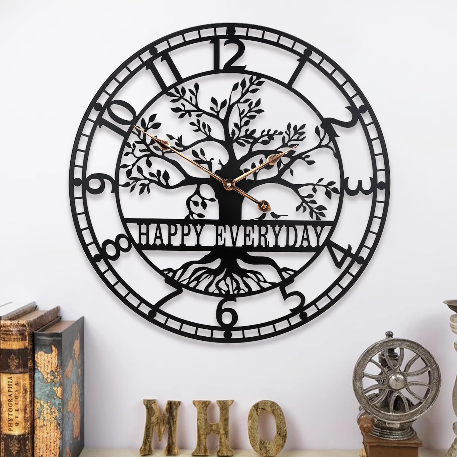 Battery Operated Mid-Century Metal Wall Clock — 24" — C
