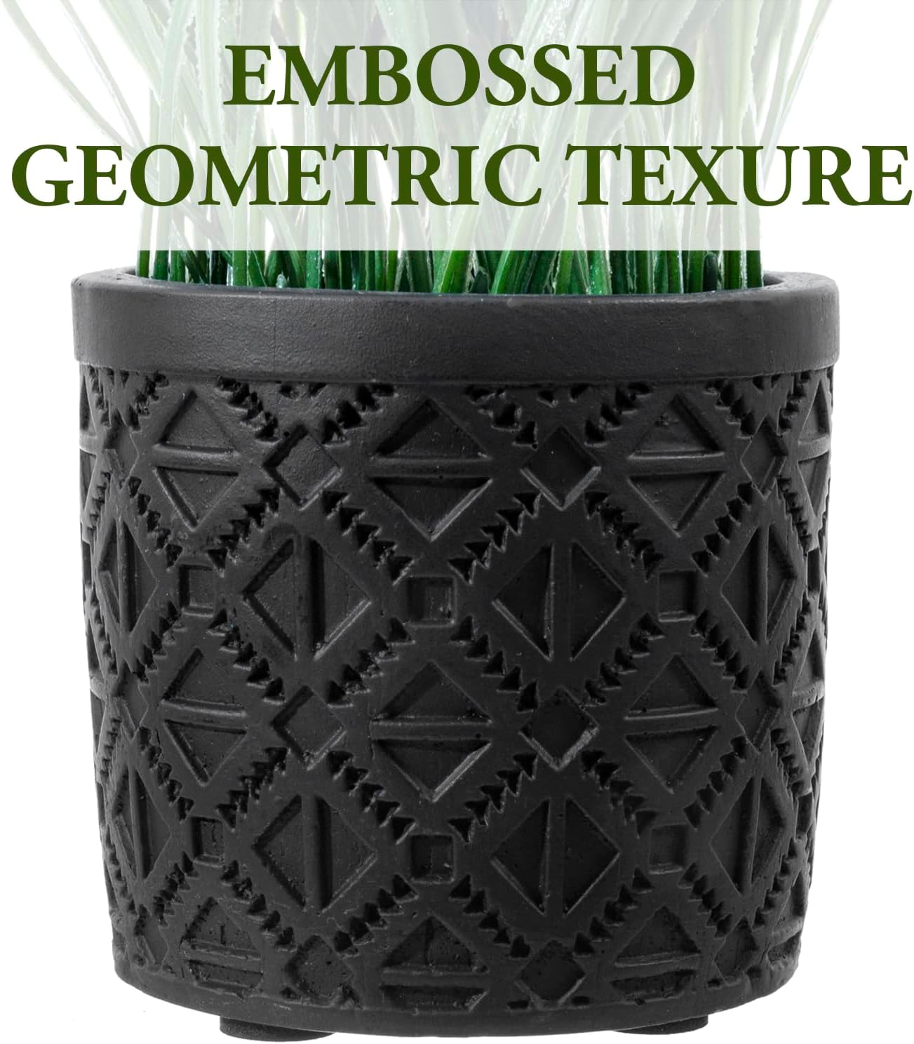 Round Modern Black Artificial Plant - View 6
