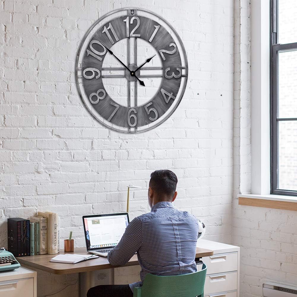 Farmhouse Grey Wall Clock — 30" - View 8