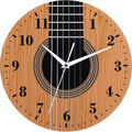 Battery Operated Wood Wall Clock — 12" — Wooden Guitar Wall Clock