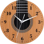 Battery Operated Wood Wall Clock — 12" — Wooden Guitar Wall Clock