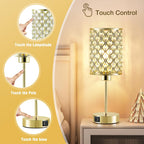 Dimmable Luxe Black Bedside Lamp — 14.75" - View 5