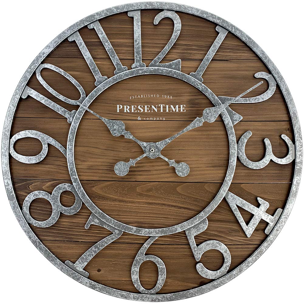 Vintage Farmhouse Wood Clock — 5"