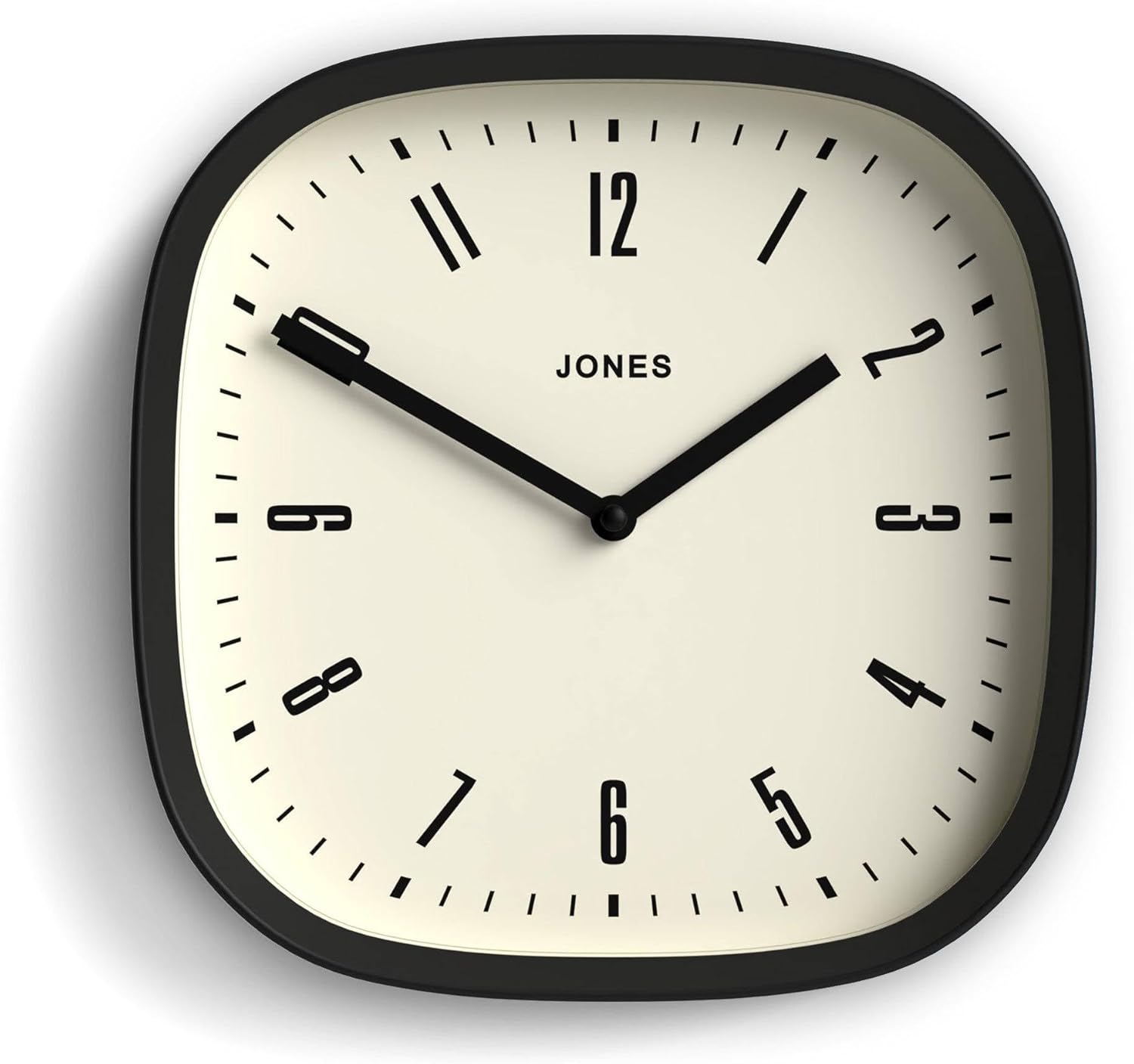 Mid-Century Black Wall Clock — 10" — 25 x 25 x 5cm