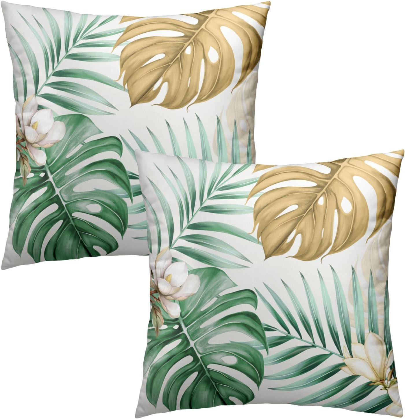 Vintage Boho Black Pillow Cover — 16" — Palm Leaf
