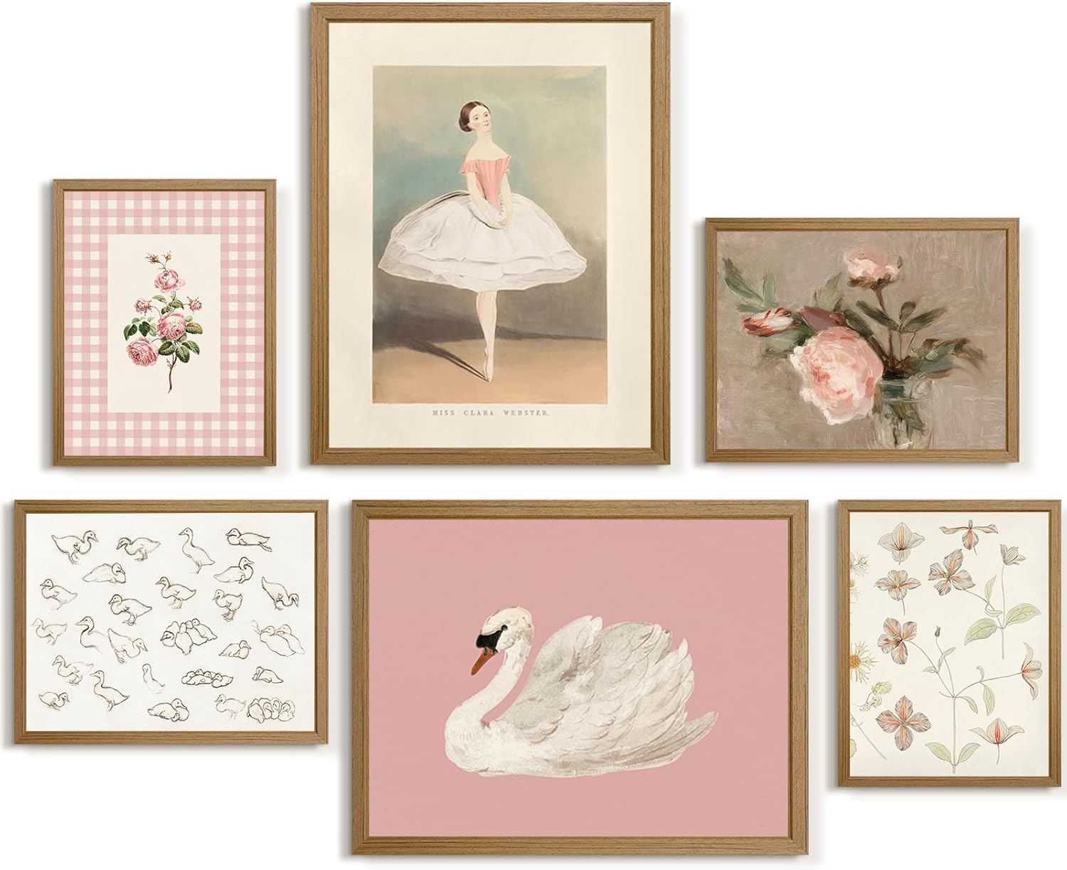Unframed Pink Canvas Wall Art — 6" — 8x10 Inch Framed