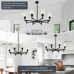 Farmhouse Black Chandelier — 34" - View 7