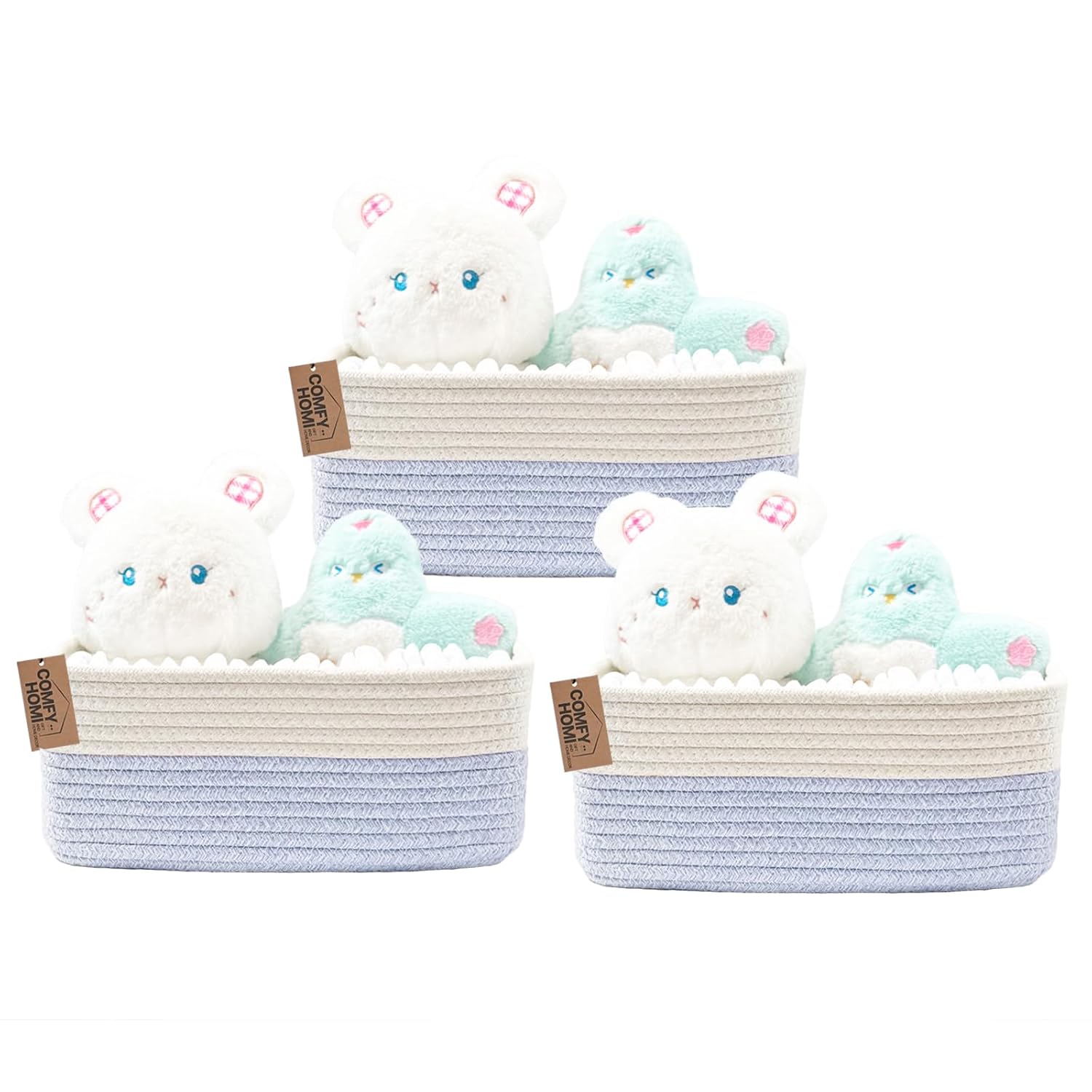 Boho Beige Basket — 13.5" — 11.5"x7.5"x4.7"
