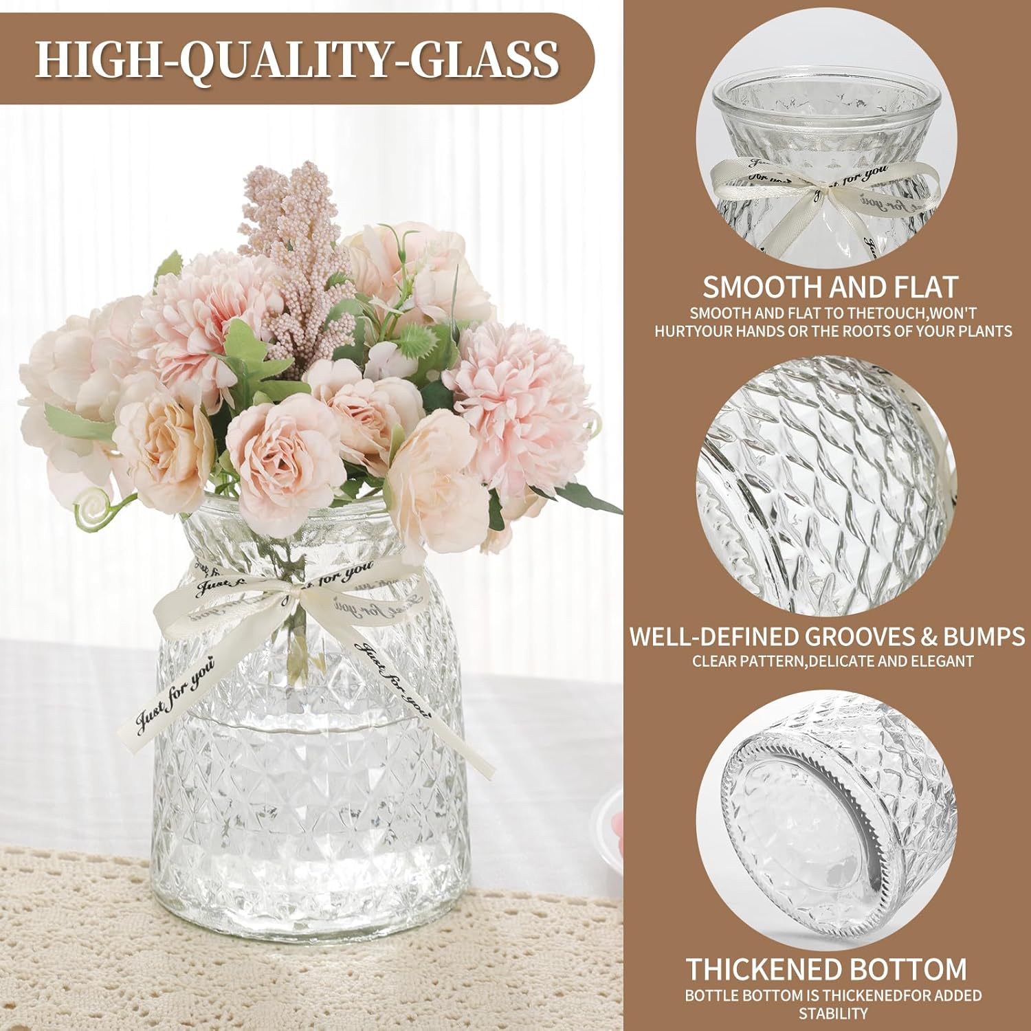 Vintage Grey Flower Vase — 6.3" - View 3