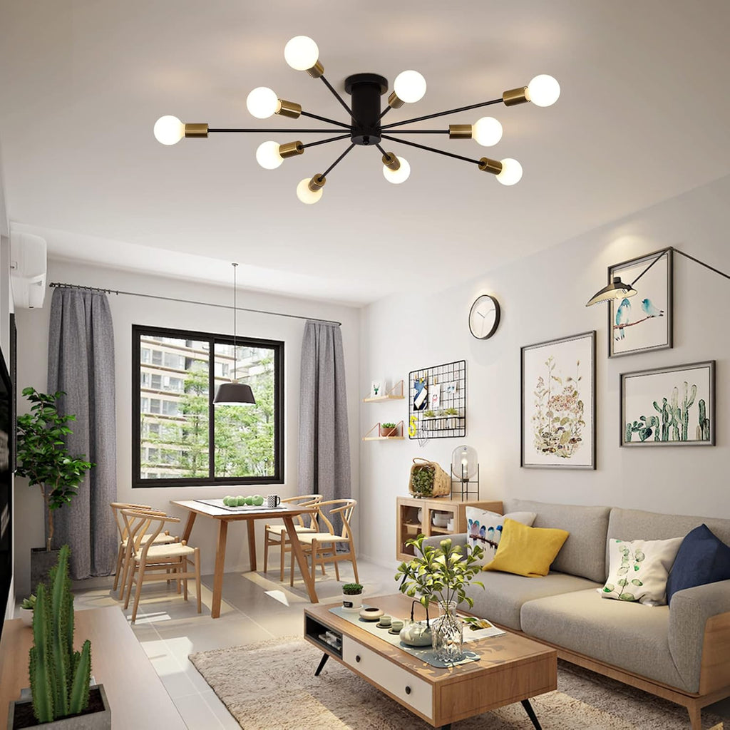 Farmhouse Black Chandelier — 10-Light - View 5