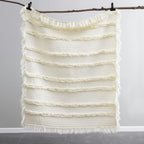 Fringed Boho Beige Throw Pillow — 50" - View 6