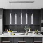 Dimmable Luxe Black Pendant Light — 2-Light — Chrome