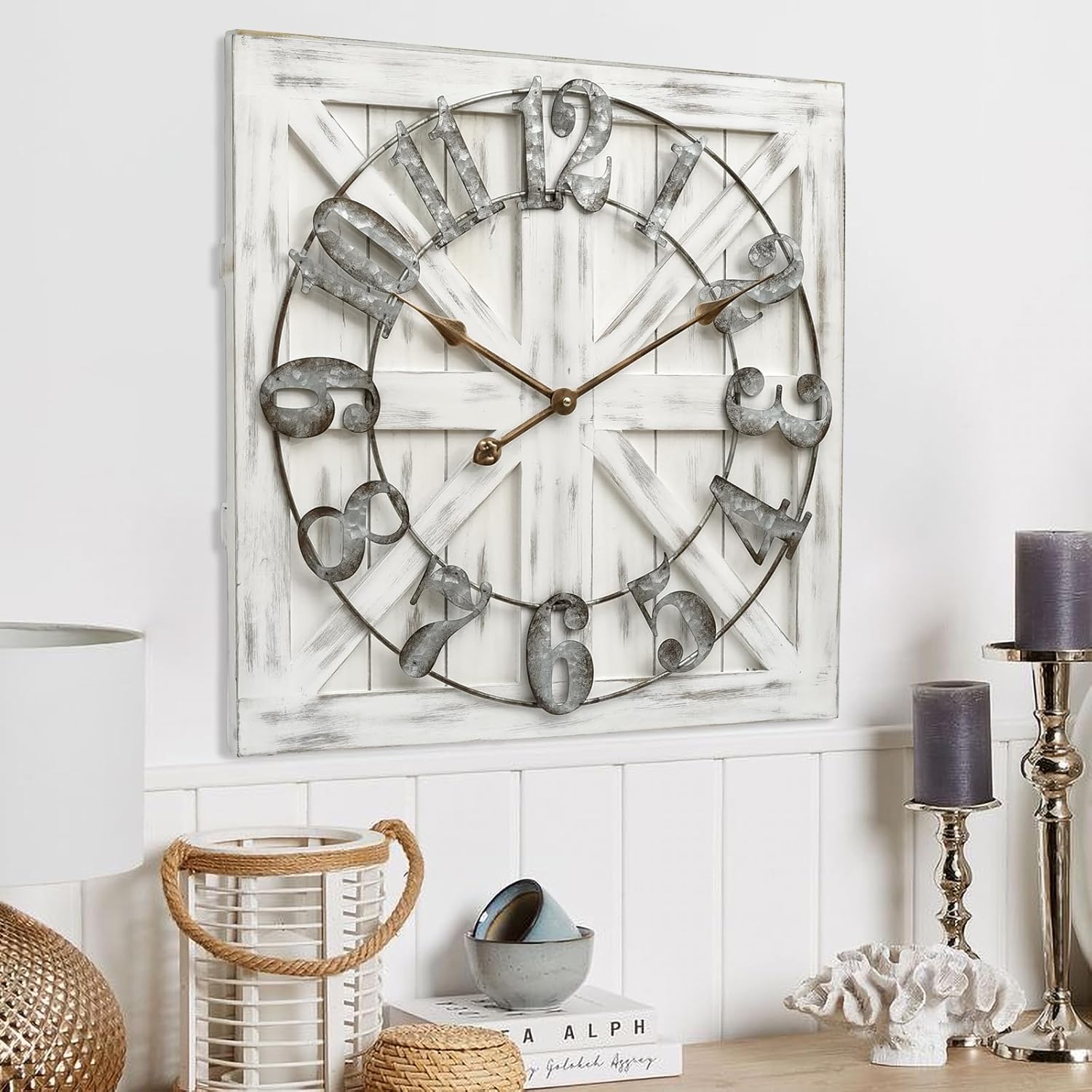 Farmhouse Brown Wall Clock — 24" - View 6