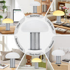 Dimmable Mid-Century Metal Nightstand Lamp - View 6