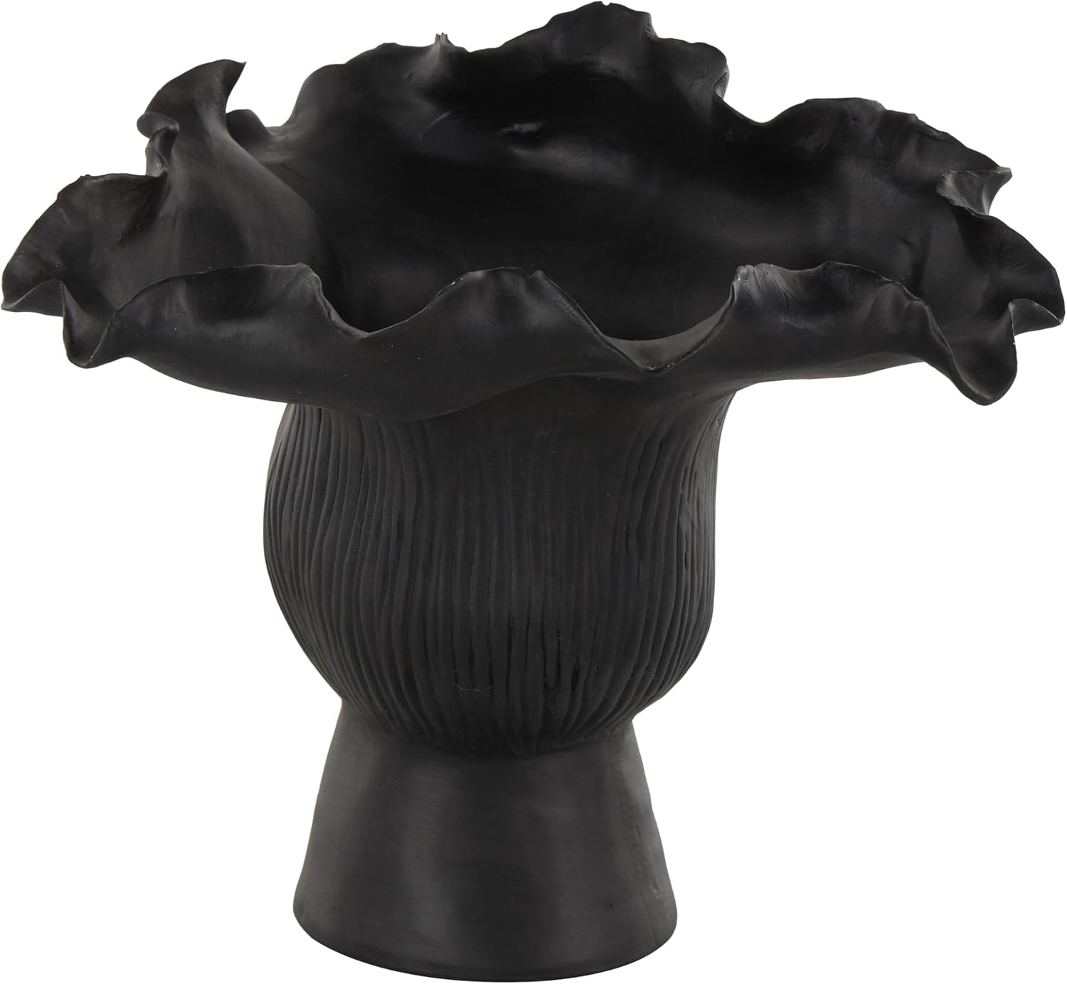 Black Flower Vase — 8" — Black
