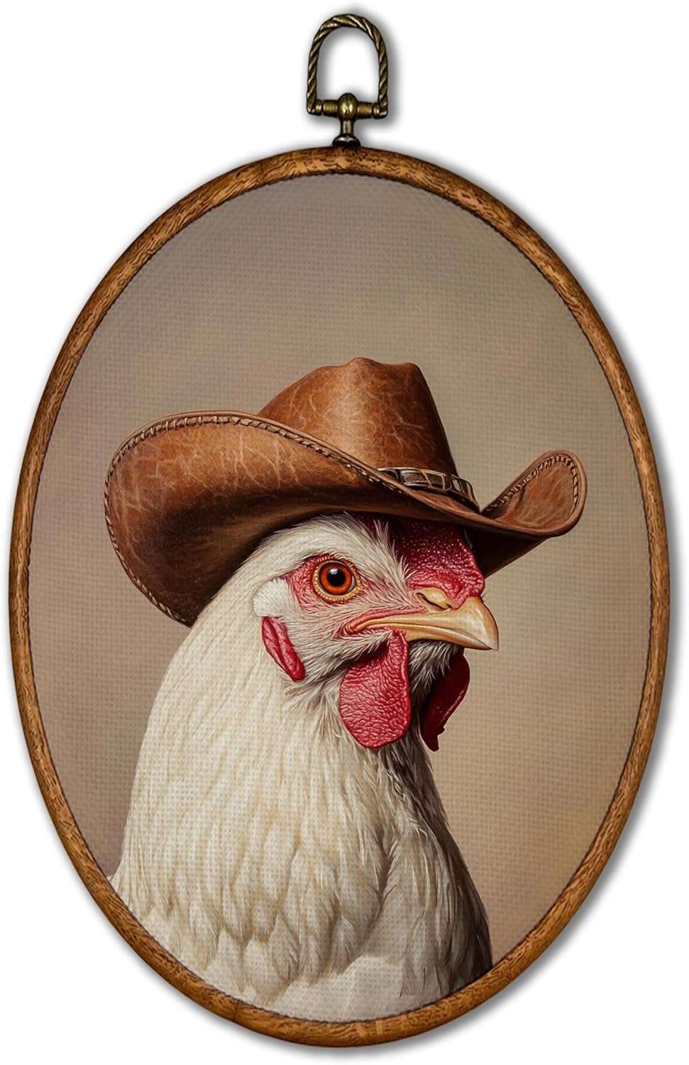 Vintage Farmhouse Fabric Wall Art — 10" — Chicken-1