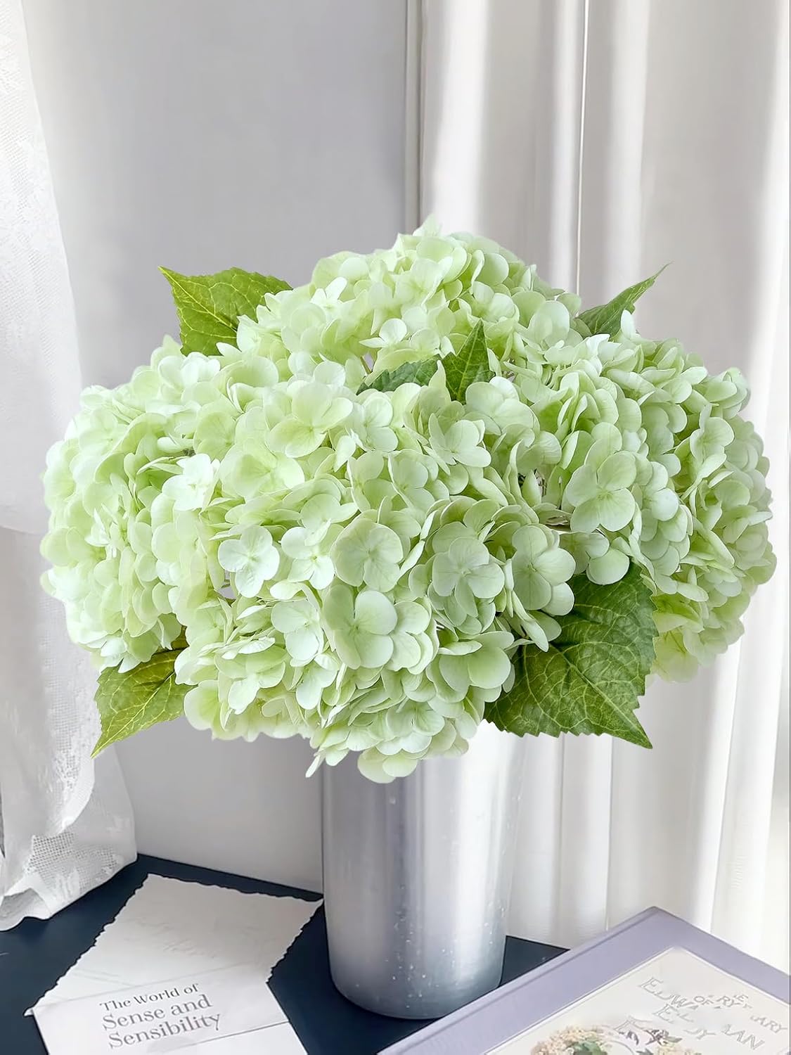 Blue Artificial Flowers — 20" — Light Green