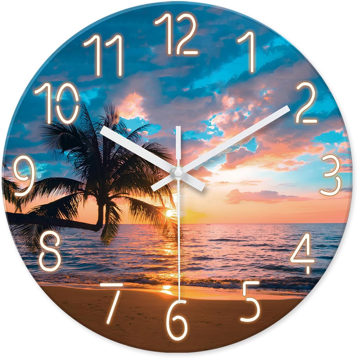 Battery Operated Blue Wall Clock — 12" — 24 Inch