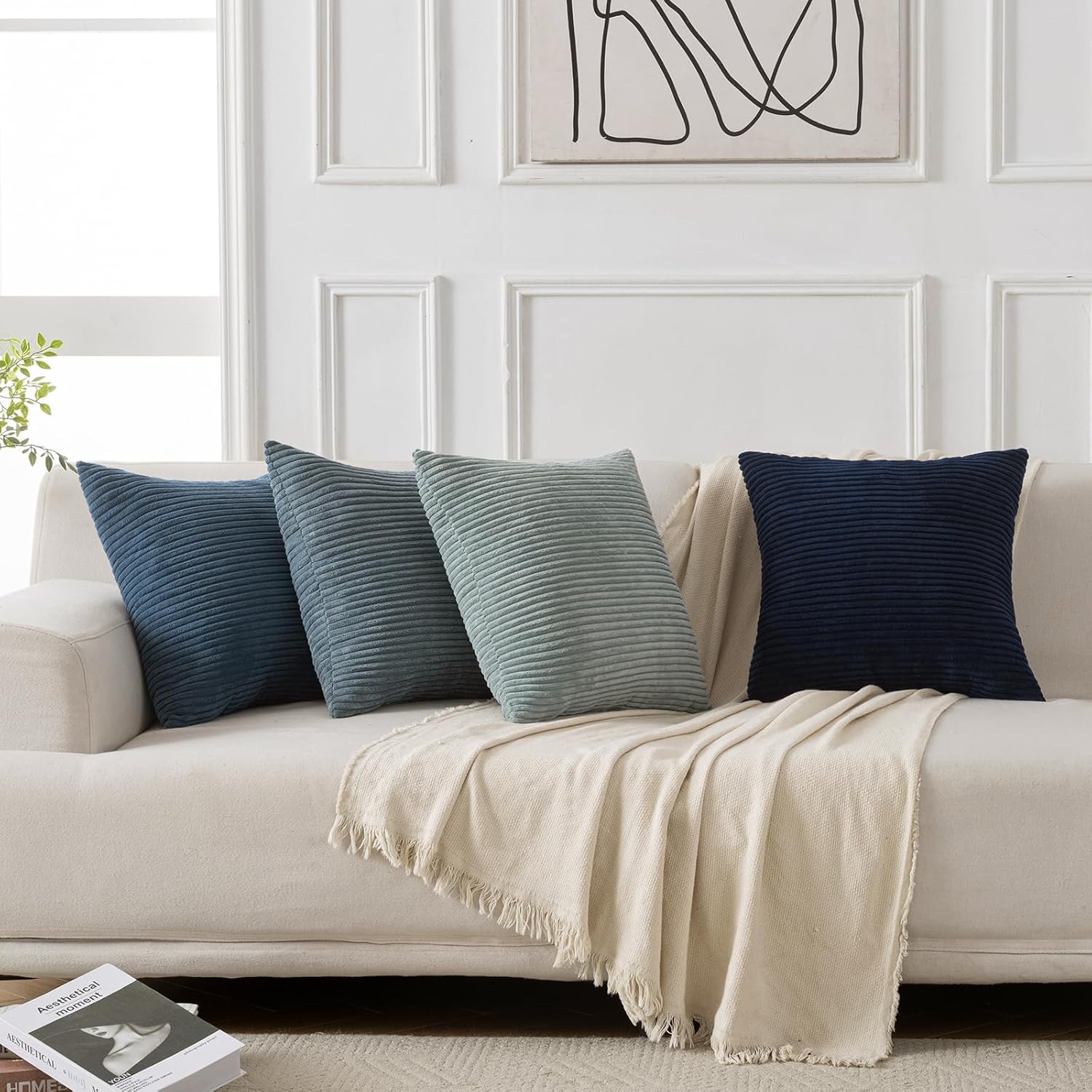 Boho Beige Throw Pillow Cover — 18" - View 6
