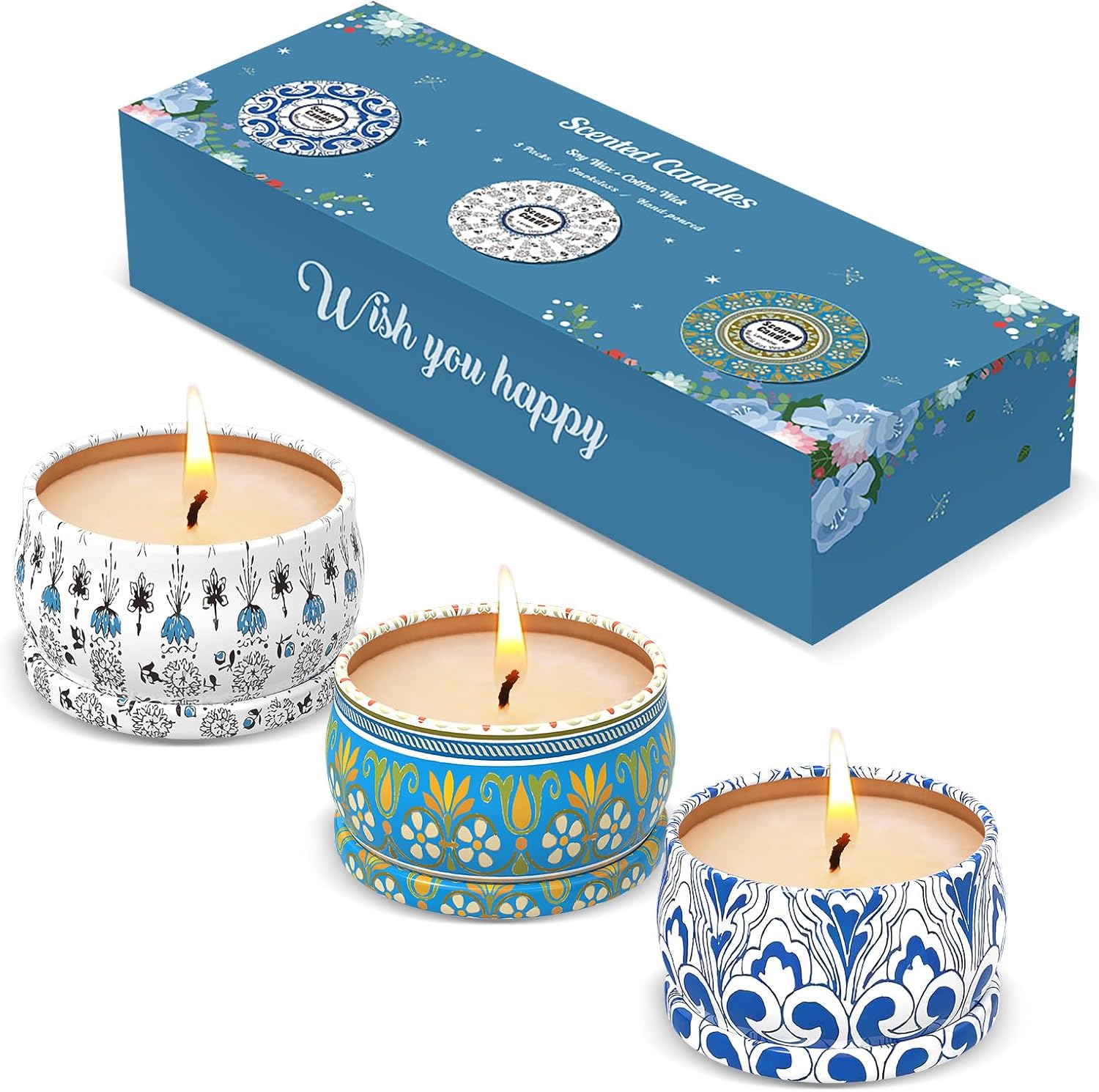 Soy Wax Scented Candle — Lemon, Lavender, Amber Musk