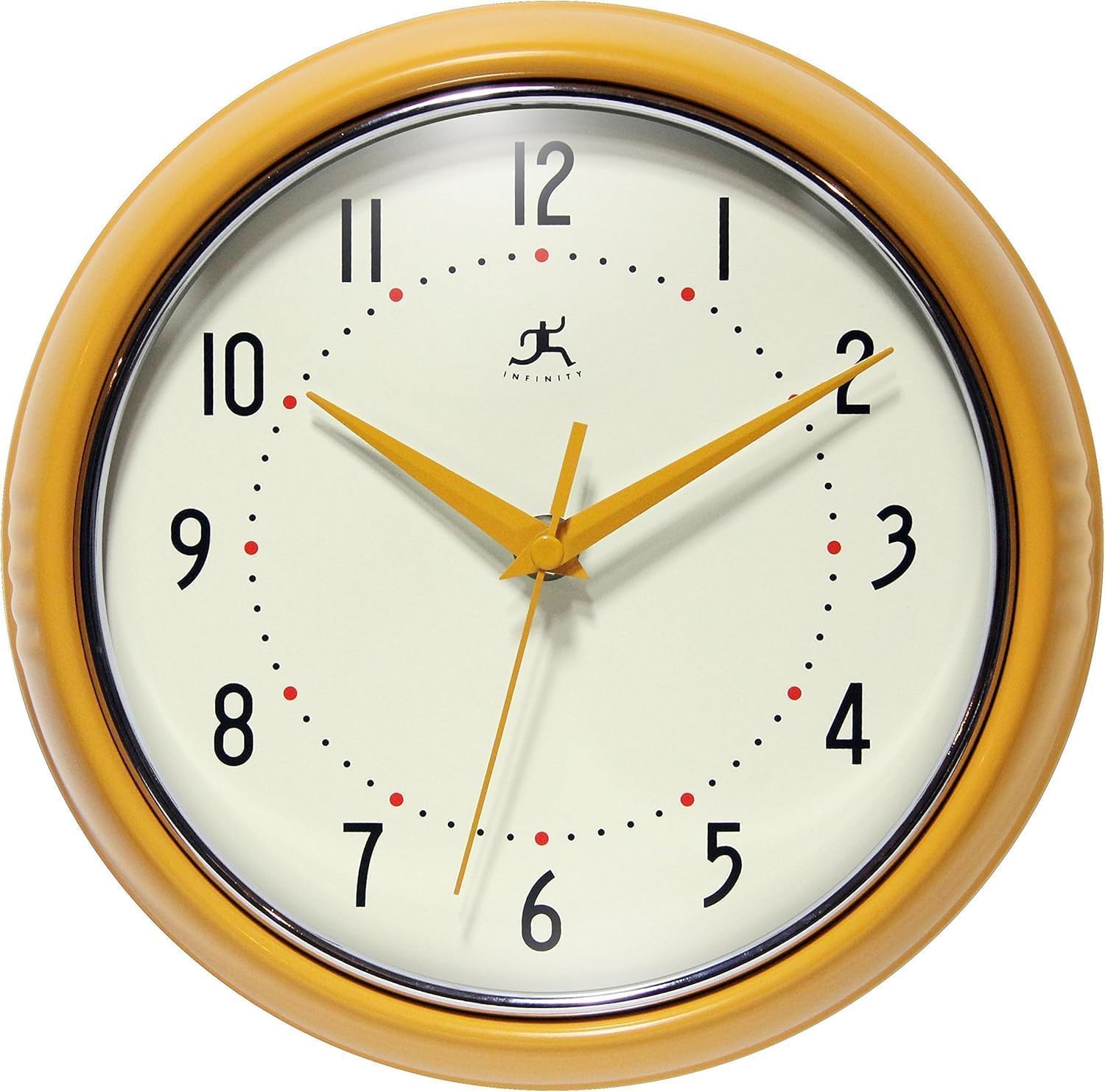 Mid-Century Black Wall Clock — 9" — 9.5 Inch