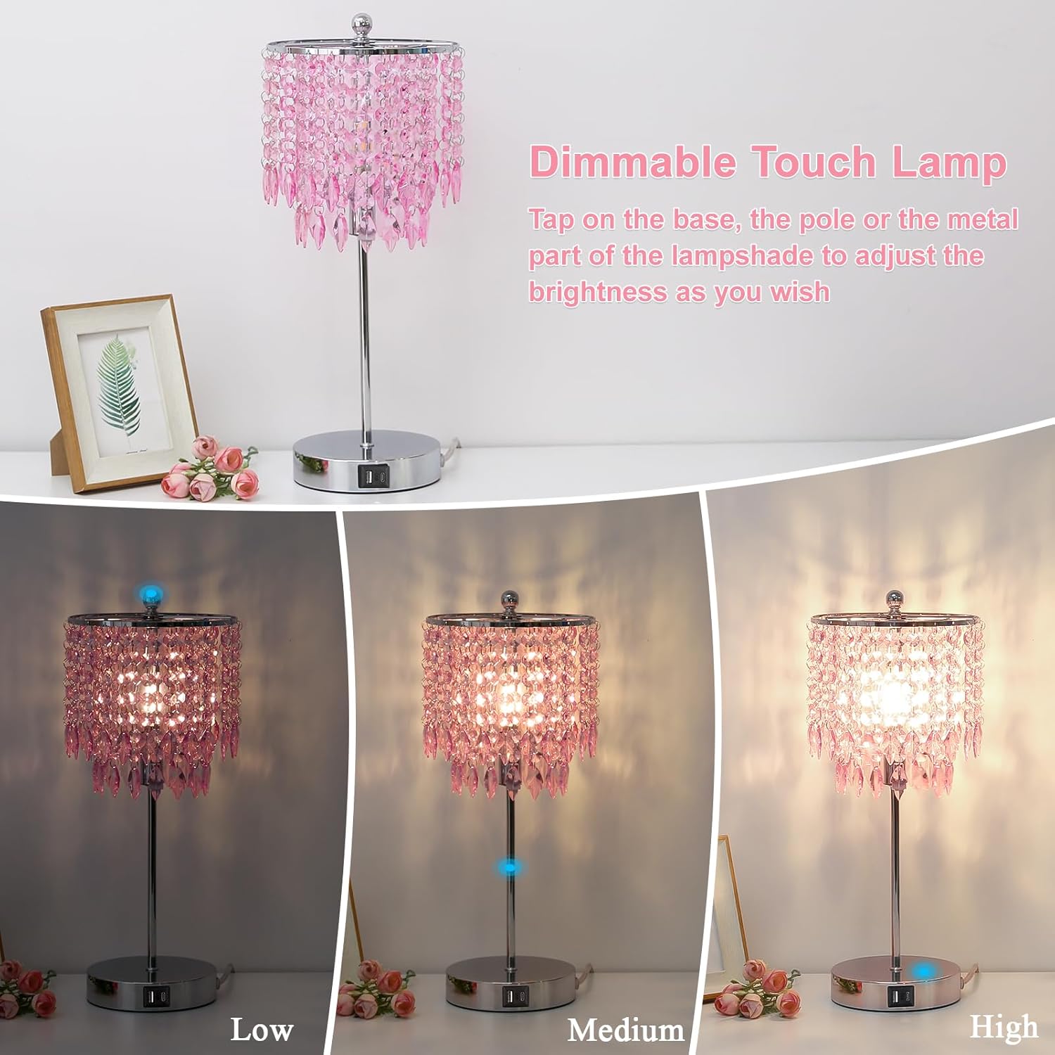 Dimmable Luxe Gold Bedside Lamp - View 4