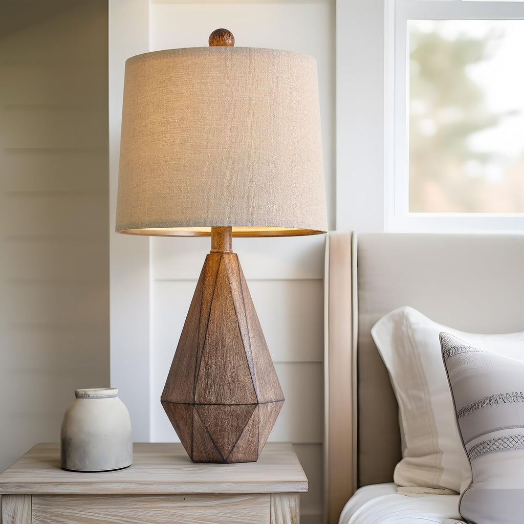 Linen Farmhouse Black Nightstand Lamp — 20.25" - View 6