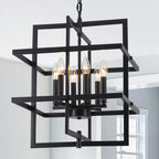 Farmhouse Black Chandelier — 6-Light
