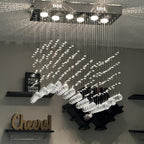 Rectangular Luxe Gold Chandelier — 23.6" - View 2