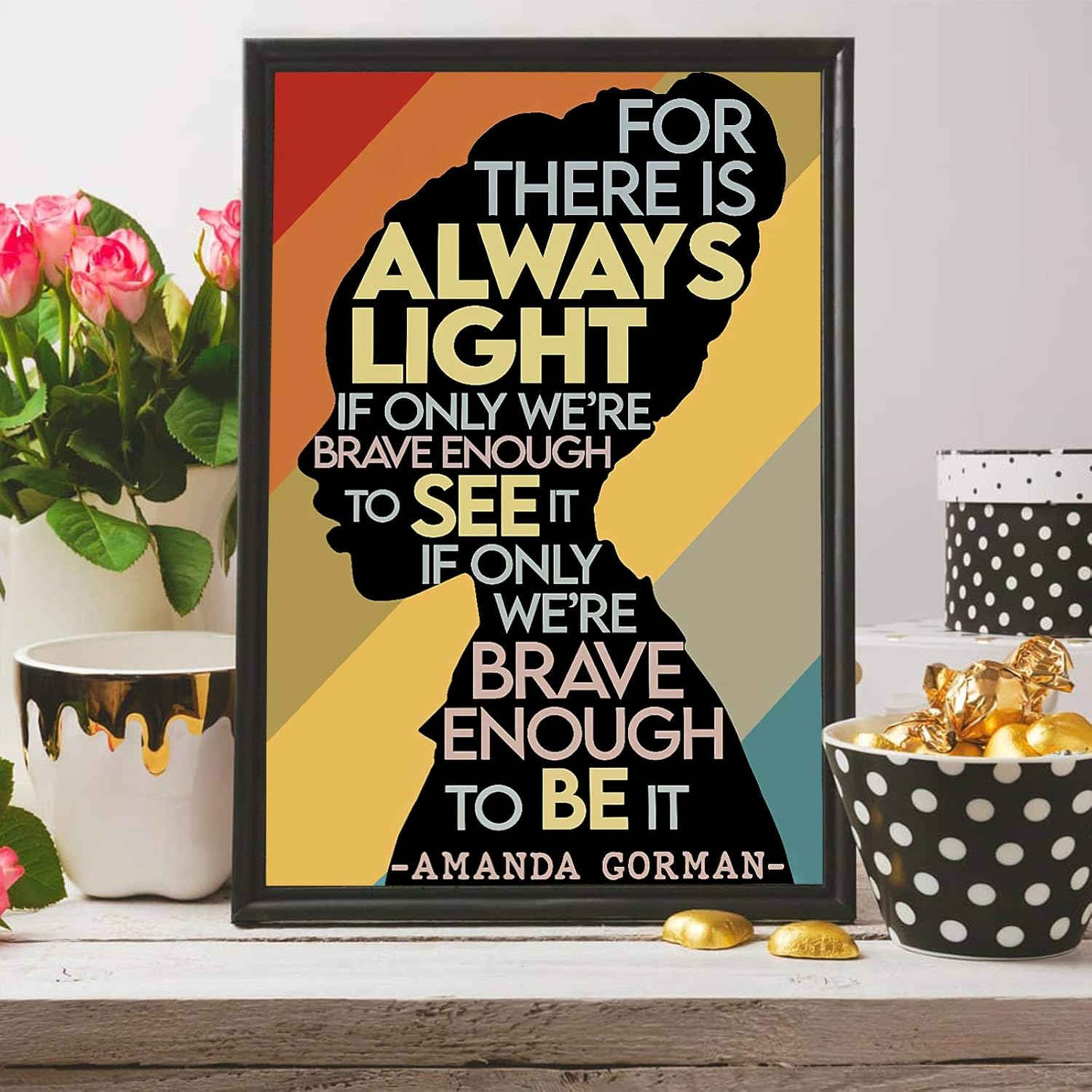 Framed Boho Blue Wall Art Print — 24" — 24"L x 16"W
