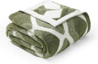 Knit Beige Throw Pillow — 50" — Diamond Green