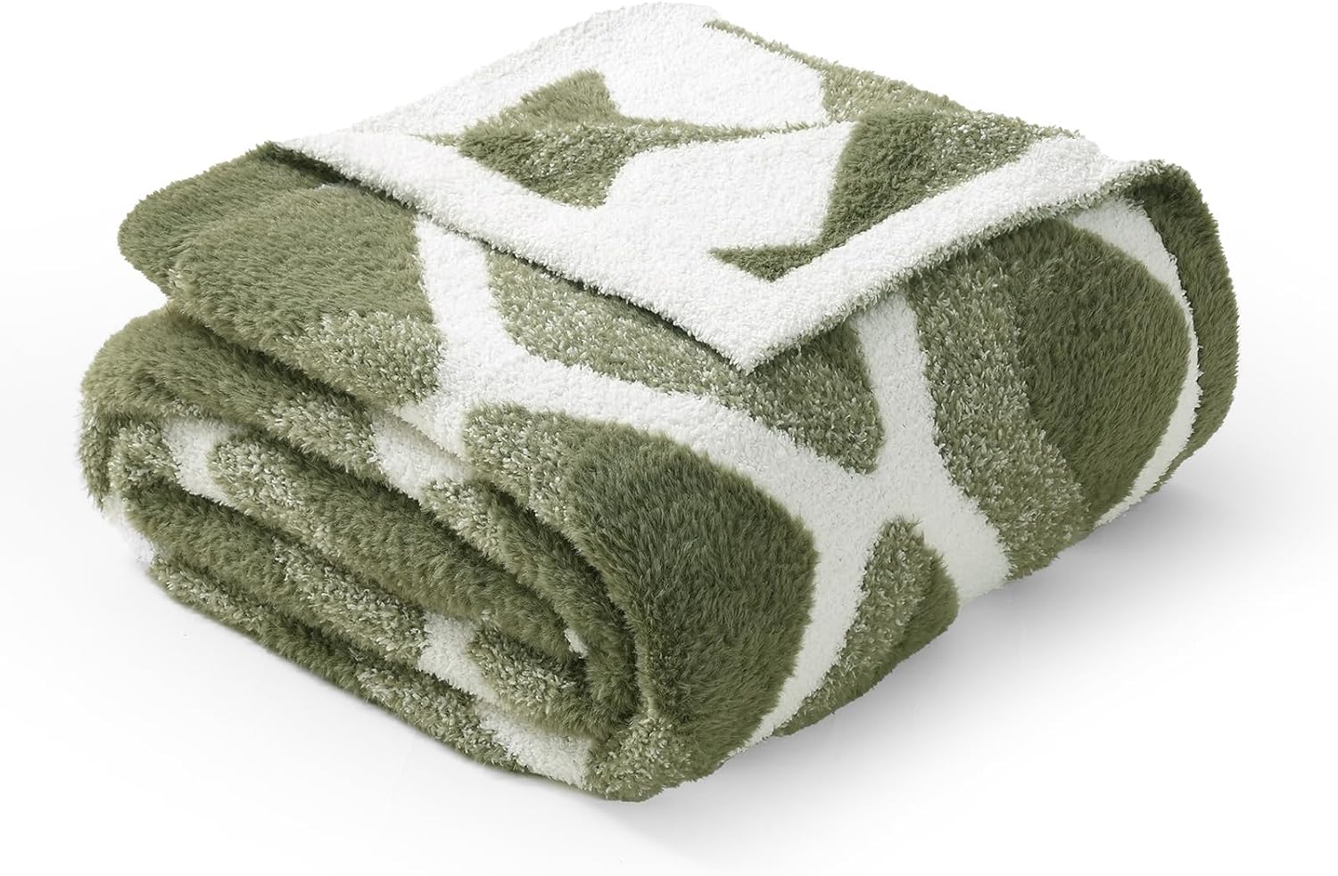 Knit Beige Throw Pillow — 50" — Diamond Green