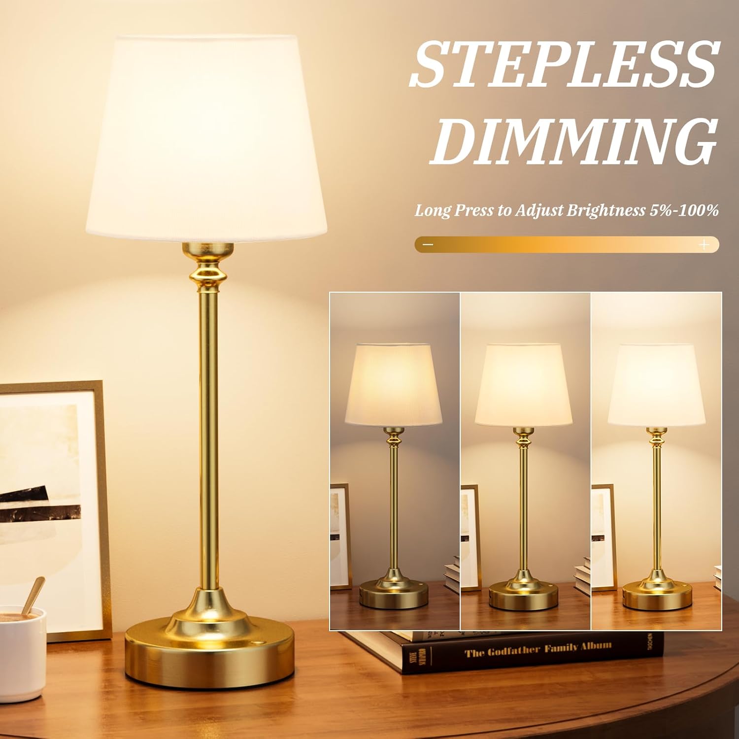 Cordless Luxe Black Table Lamp - View 2