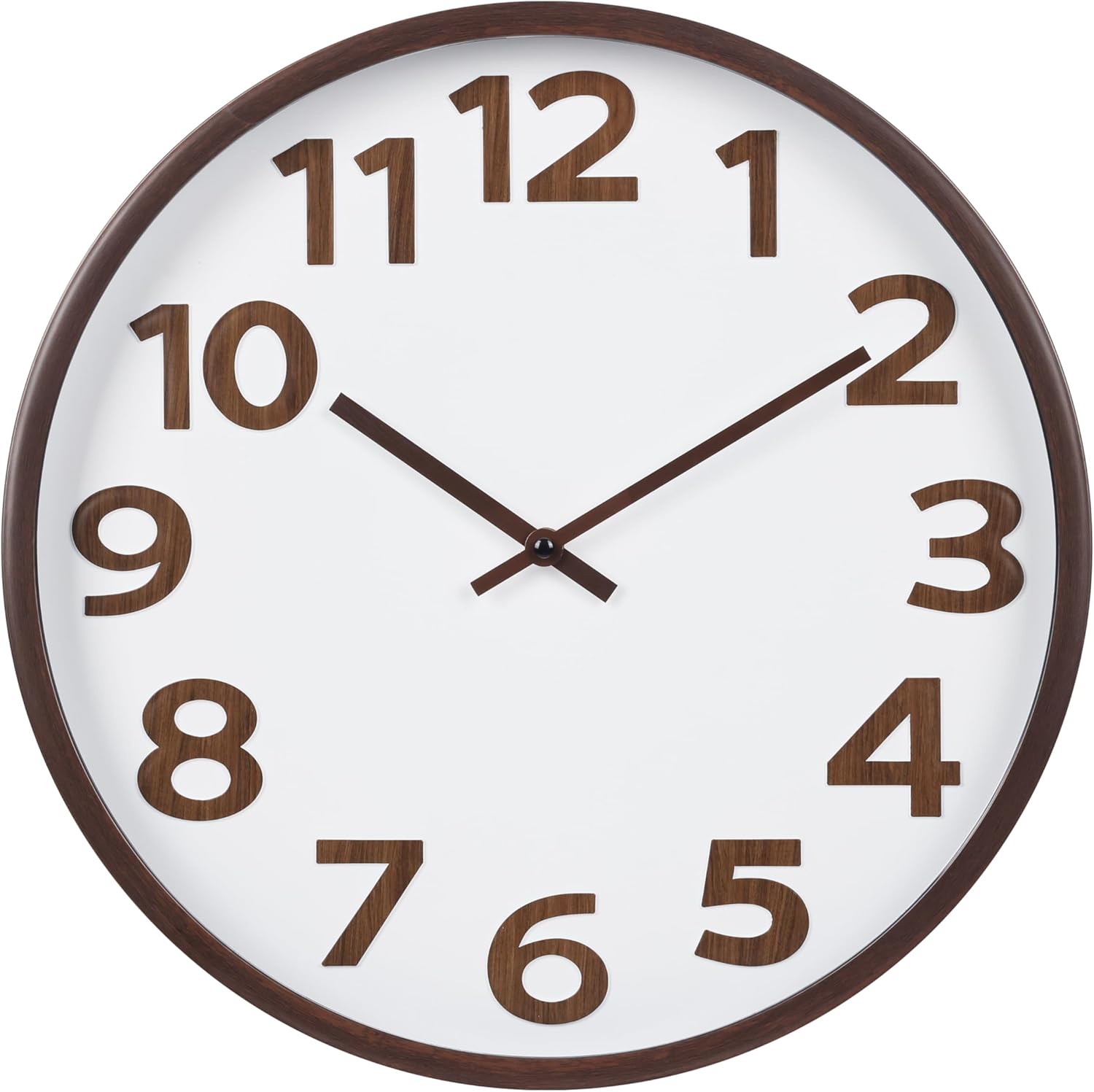 Battery Operated Modern Black Wall Clock — 8" — 16'' Brown