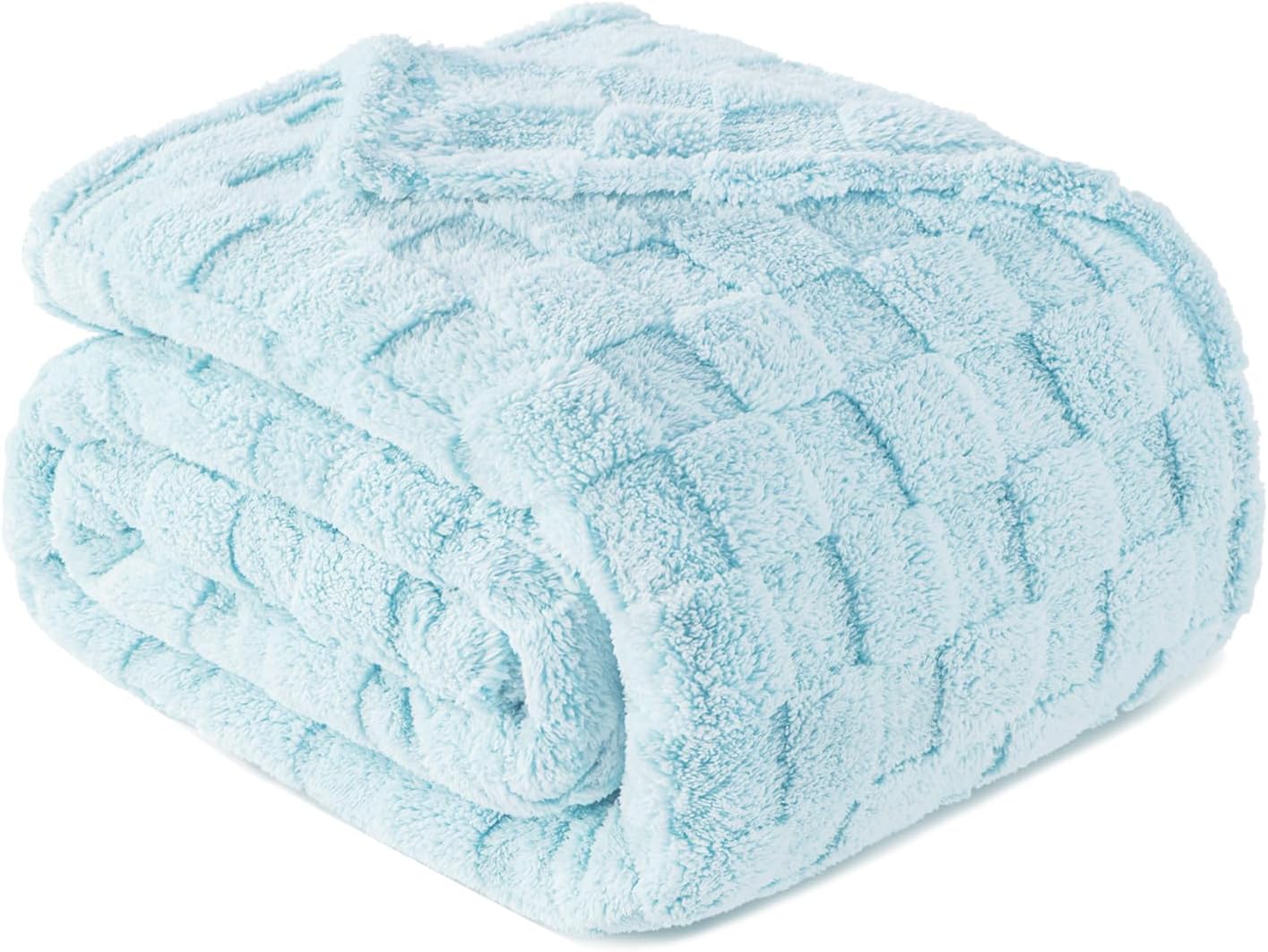 Black Throw Pillow — 50" — Ice Blue