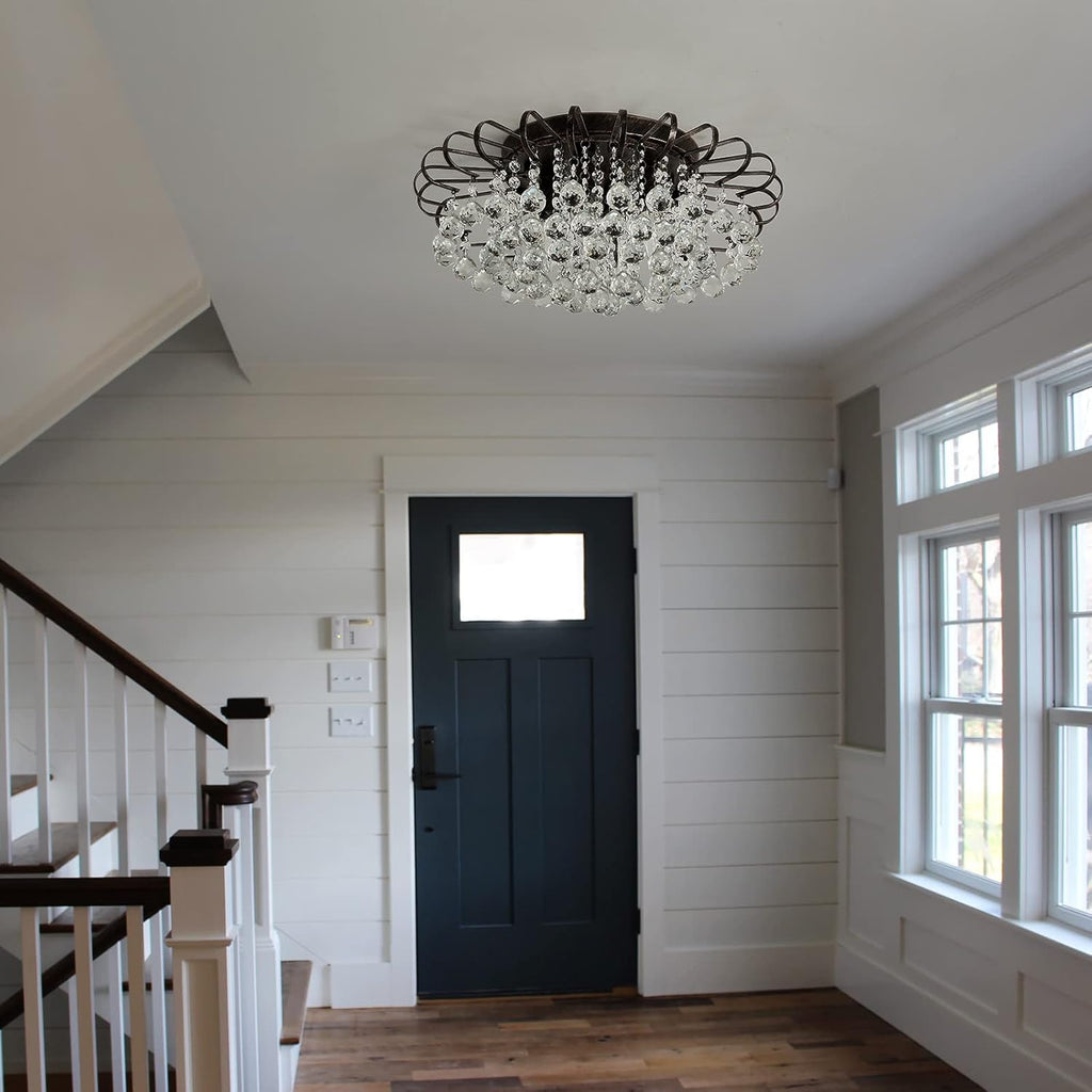 Farmhouse Black Chandelier — 4-Light - View 8