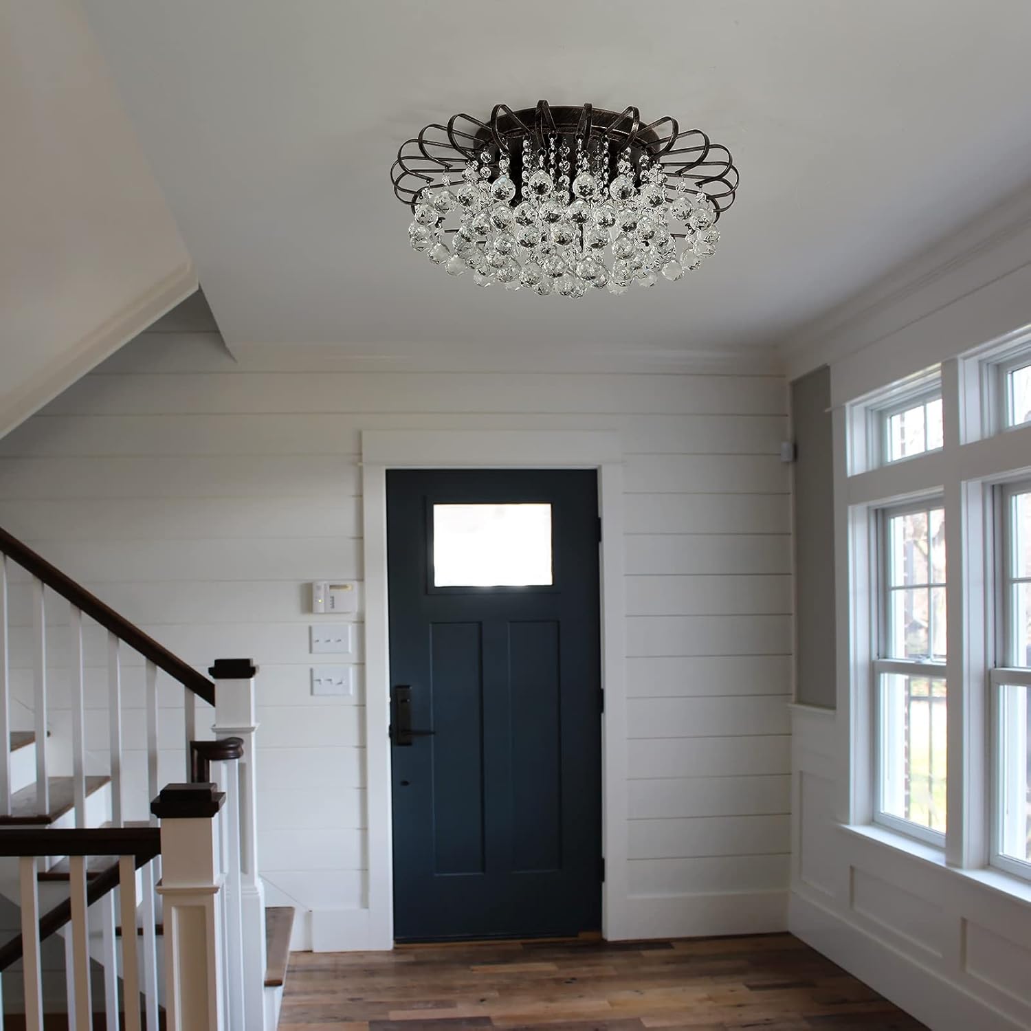 Farmhouse Black Chandelier — 4-Light - View 8