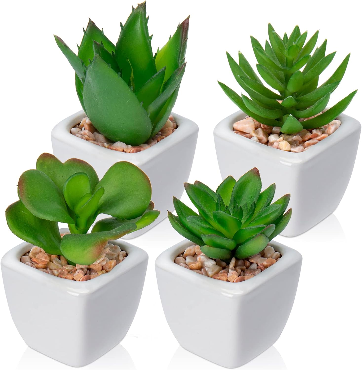 Glass Faux Succulent — 4pcs Succulents#04