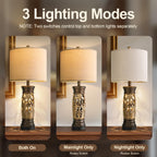 USB Farmhouse Gold Bedside Lamp — 27.25" - View 3