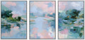 Framed Boho Fabric Wall Art — 24" — 16"x24"x3 Panels White