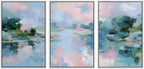 Framed Boho Fabric Wall Art — 24" — 16"x24"x3 Panels White